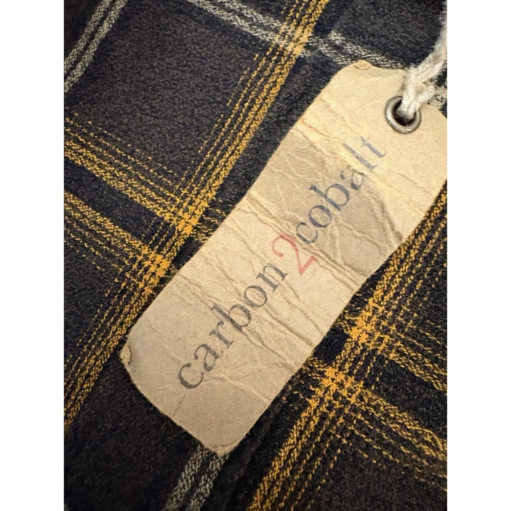 Carbon2Cobalt Men's Medium Timbers Flannel‎ Brown/Gold Plaid Long Sleeve Shirt - Picture 8 of 10